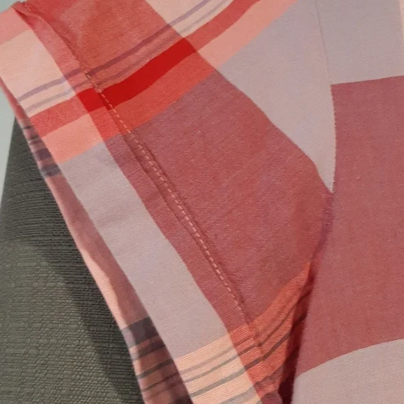 Summer plaid half button top - Picture 2 of 6